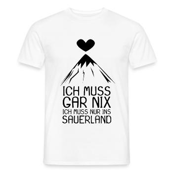 Sauerland Nordrhein-Westfalen - Männer T-Shirt - Weiß - Vorne - AI Model Male 178 dark (178cm)