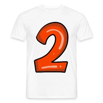 2 rouge - T-shirt homme - blanc - Devant - AI Model Male 178 dark (178cm)
