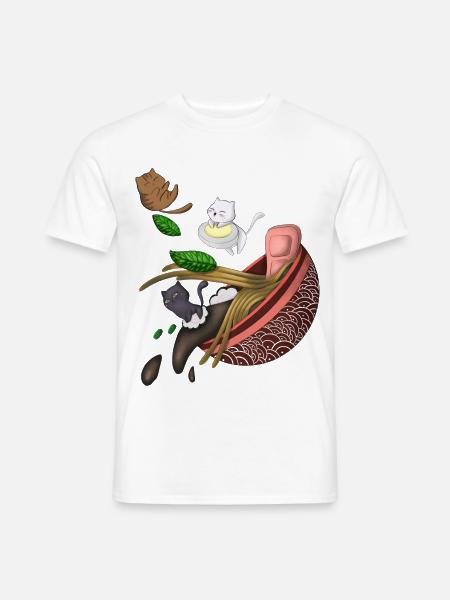 Skurrile Katzennudel - Männer T-Shirt - Weiß
