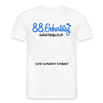 88 Geburtstag Gästebuch - 88 Jahre Geschenk - Männer T-Shirt - Weiß - Vorne - AI Model Male 178 dark (178cm)