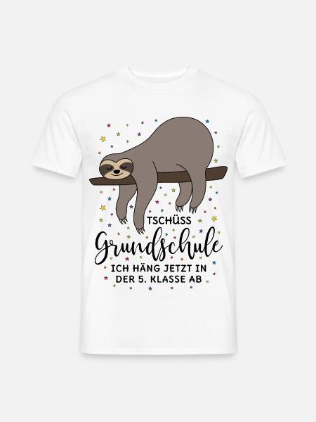 Abschied Grundschule Abschluss Faultier 5. Klasse - Männer T-Shirt - Weiß