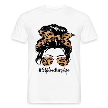 Leopard Bow Hair & Sunglasses - Men's T-Shirt - white - Front - AI Model Male 178 dark (178cm)