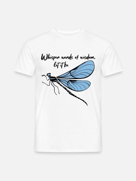 Hippie Soul Let It Be Blue Dragonflies - Männer T-Shirt - Weiß