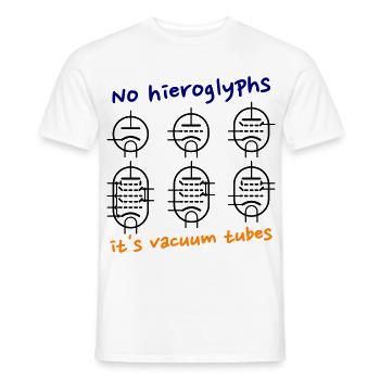 No hieroglyphs, it's vacuum tubes - Männer T-Shirt - Weiß - Vorne - AI Model Male 178 dark (178cm)