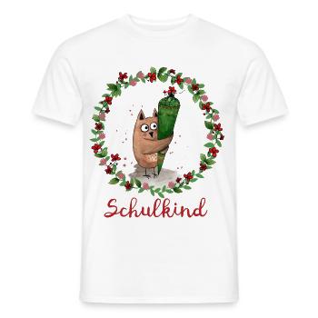 Schoolchild owl - Men's T-Shirt - white - Front - AI Model Male 178 dark (178cm)