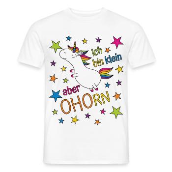 Einhorn Ich bin klein aber ohorn - klein aber oho - Männer T-Shirt - Weiß - Vorne - AI Model Male 178 dark (178cm)