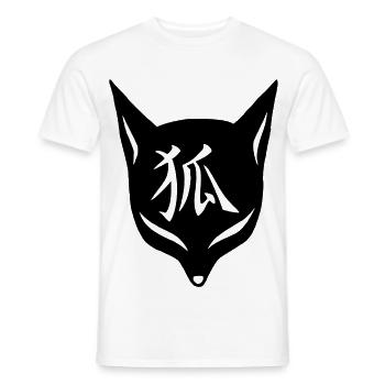 Black manga fox - Men's T-Shirt - white - Front - AI Model Male 178 dark (178cm)