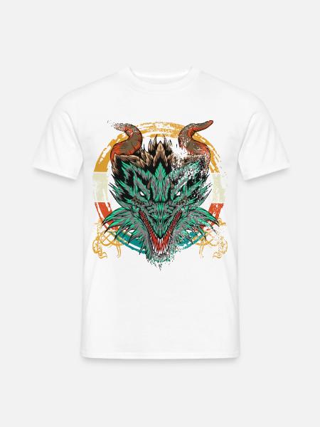 Drache, Drachen, asiatischer Drache - Männer T-Shirt - Weiß