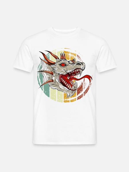 Drache, Drachen, asiatischer Drache - Männer T-Shirt - Weiß