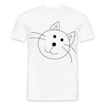 Drôle de chat - T-shirt homme - blanc - Devant - AI Model Male 178 dark (178cm)