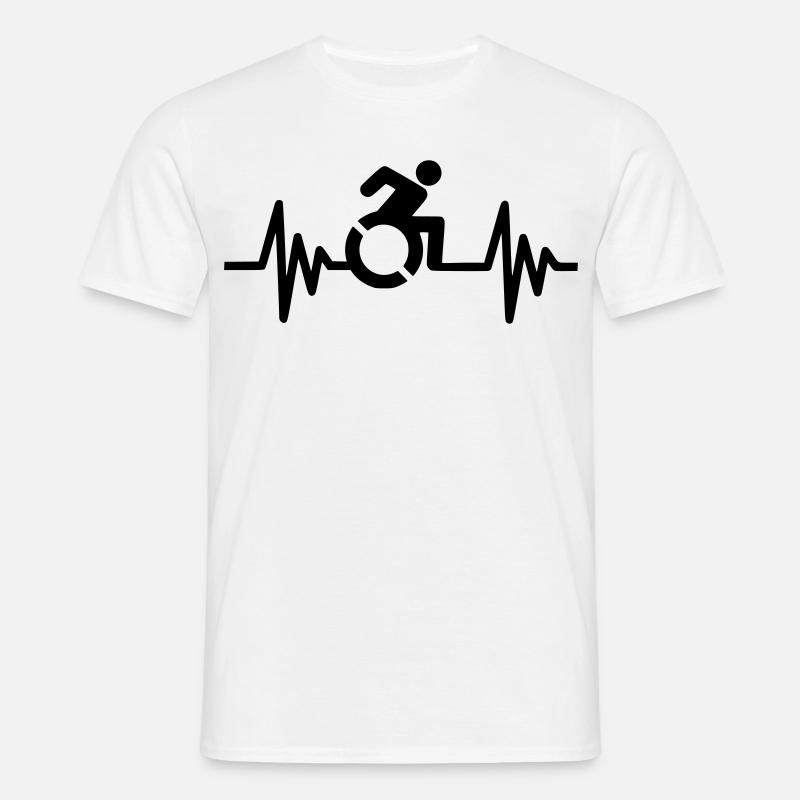 Bild Rollstuhlsymbol mit Herzfrequenz * - Männer T-Shirt - Weiß