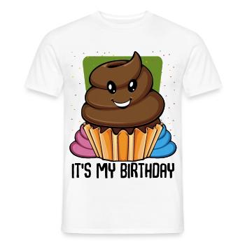 Drôle de cupcake de caca - T-shirt homme - blanc - Devant - AI Model Male 178 dark (178cm)