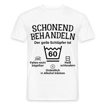 Schonend Behandeln Geiler Schlüpfer 60. Geburtstag - Männer T-Shirt - Weiß - Vorne - AI Model Male 178 dark (178cm)