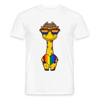 Giraffe Regenbogen Farben - Männer T-Shirt - Weiß - Vorne - AI Model Male 178 dark (178cm)