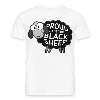 Proud To Be The Black Sheep Funny Sheep Exterior - Men's T-Shirt - white - Front - AI Model Male 178 dark (178cm)