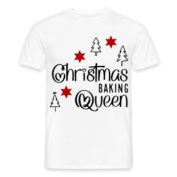 Funny cooking apron for Christmas - Men's T-Shirt - white - Front - AI Model Male 178 dark (178cm)