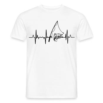 Fishing heart line - Men's T-Shirt - white - Front - AI Model Male 178 dark (178cm)