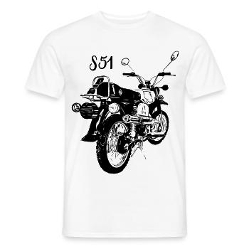 S51 - T-shirt homme - blanc - Devant - AI Model Male 178 dark (178cm)