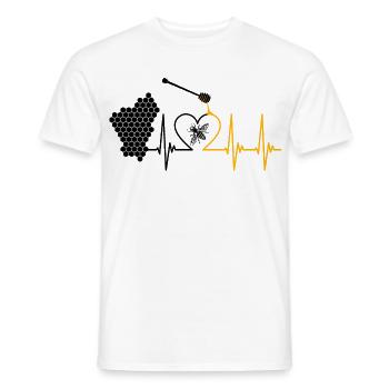 Abeille, miel, légumineuses, abeille, apiculteur, nid d’abeille - T-shirt homme - blanc - Devant - AI Model Male 178 dark (178cm)