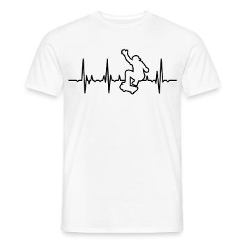 Skateboarding Heartbeat - Men's T-Shirt - white - Front - AI Model Male 178 dark (178cm)