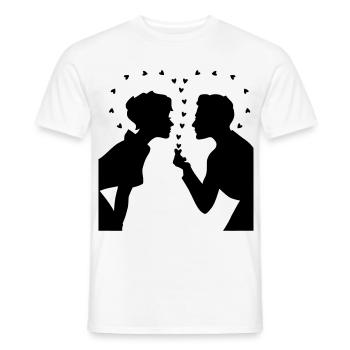 Love Silhouette – Valentine’s Day Couple Design - Männer T-Shirt - Weiß - Vorne - AI Model Male 178 dark (178cm)