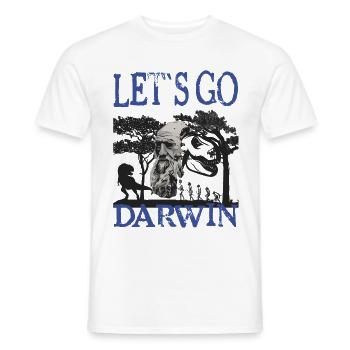 Charles Darwin Evolution textile gift idea - Men's T-Shirt - white - Front - AI Model Male 178 dark (178cm)