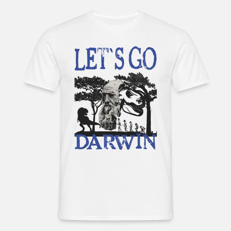 Charles Darwin Evolution textile Geschenkidee - Männer T-Shirt - Weiß