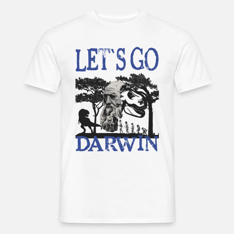 Idée cadeau textile Charles Darwin Evolution - T-shirt homme - blanc