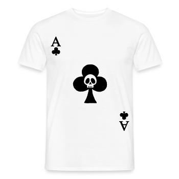 Crâne et as de trèfle - T-shirt homme - blanc - Devant - AI Model Male 178 dark (178cm)