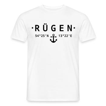 Rügen Koordinaten - Männer T-Shirt - Weiß - Vorne - AI Model Male 178 dark (178cm)