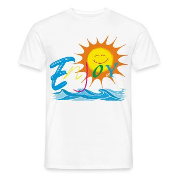 Genießen - Männer T-Shirt - Weiß - Vorne - AI Model Male 178 dark (178cm)