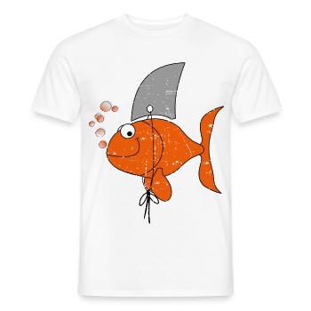 Funny fish - Men's T-Shirt - white - Front - AI Model Male 178 dark (178cm)