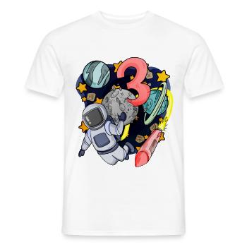 3 anniversaire garçon - 3 ans - J’ai 3 ans - T-shirt homme - blanc - Devant - AI Model Male 178 dark (178cm)