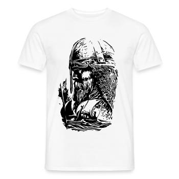 Vikings avec navire - T-shirt homme - blanc - Devant - AI Model Male 178 dark (178cm)