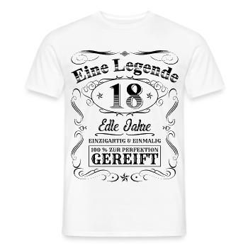 Legende 18 Jahre 18. Geburtstag Jungen Mädchen - Männer T-Shirt - Weiß - Vorne - AI Model Male 178 dark (178cm)