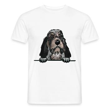 Griffon Bleu de Gascogne Hund für Peeking Dog Lover - Männer T-Shirt - Weiß - Vorne - AI Model Male 178 dark (178cm)