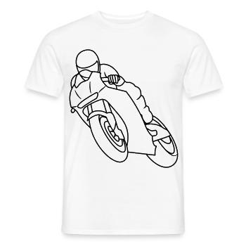 Wheelie beim Motorradrennen - dunkel - Männer T-Shirt - Weiß - Vorne - AI Model Male 178 dark (178cm)