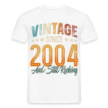 2004 Année de naissance Anniversaire Année de construction Millésime - T-shirt homme - blanc - Devant - AI Model Male 178 dark (178cm)