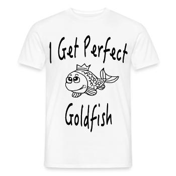 I Get Perfect Goldfish – Funny Cute Fish Design - Männer T-Shirt - Weiß - Vorne - AI Model Male 178 dark (178cm)