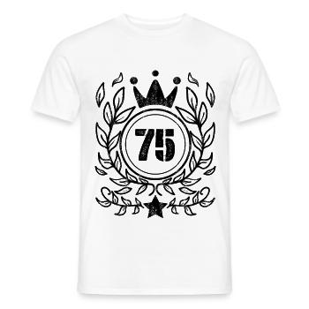 Ornament 75 Number Crown Wreath - Men's T-Shirt - white - Front - AI Model Male 178 dark (178cm)