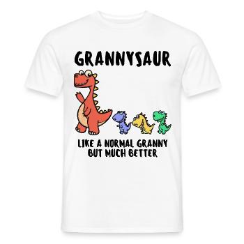 Grand-mère Grand-mère Dinosaure Drôle de déclaration - T-shirt homme - blanc - Devant - AI Model Male 178 dark (178cm)