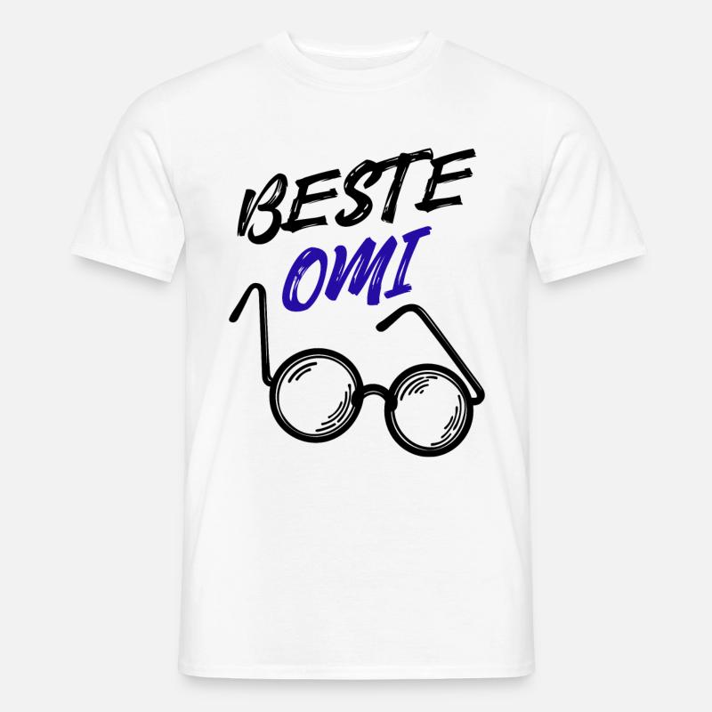 Oma Großmutter Beste Omi Brille Statement - Männer T-Shirt - Weiß