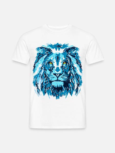 Blauer Löwe - Grosskatze - Wildlife - Sternzeichen - Männer T-Shirt - Weiß