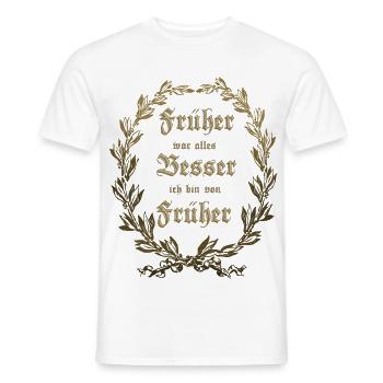 EVERYTHING USED TO BE BETTER Laurel Wreath Gold - Men's T-Shirt - white - Front - AI Model Male 178 dark (178cm)