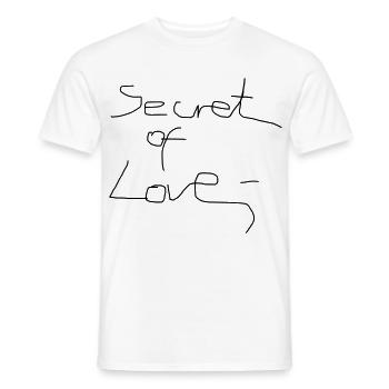 Secret of Love – Minimal Handwritten Text Design - Männer T-Shirt - Weiß - Vorne - AI Model Male 178 dark (178cm)