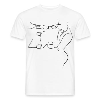 Secret of Love – Minimal Line Art Couple Design - Männer T-Shirt - Weiß - Vorne - AI Model Male 178 dark (178cm)