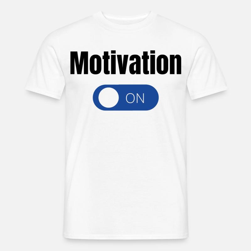 Einstellung Blauer EinAus Toggle  - Männer T-Shirt - Weiß