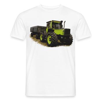 MB trac 1600 turbo with trailer - Men's T-Shirt - white - Front - AI Model Male 178 dark (178cm)
