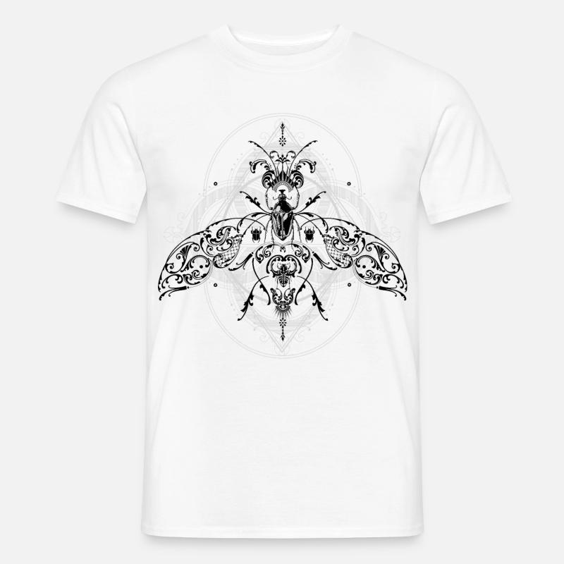 Geometrisch Psychodelisch Insekten Muster Pattern - Männer T-Shirt - Weiß