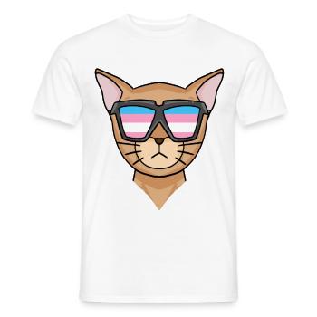 Transgender Transsexuell Abessinierkatze Katze - Männer T-Shirt - Weiß - Vorne - AI Model Male 178 dark (178cm)